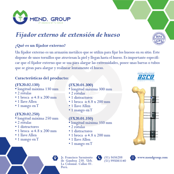 Ficha tecnica fijador externo de extensión de hueso