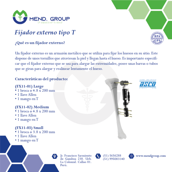 Ficha tecnica fijador externo tipo T